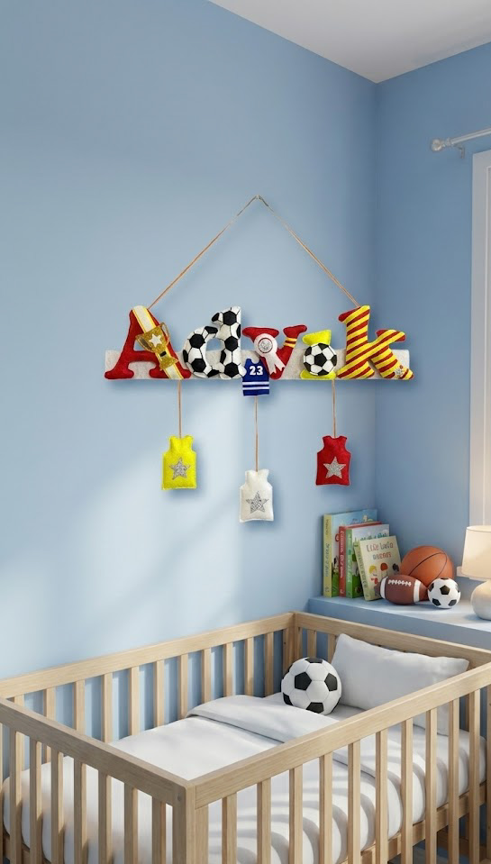 Li'll Pumpkins Football Theme Personalized Name Plaque, Color - Red