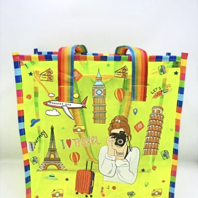 Li'll Pumpkins Personalized Travel Jelly Tote Bag-Neon Yellow