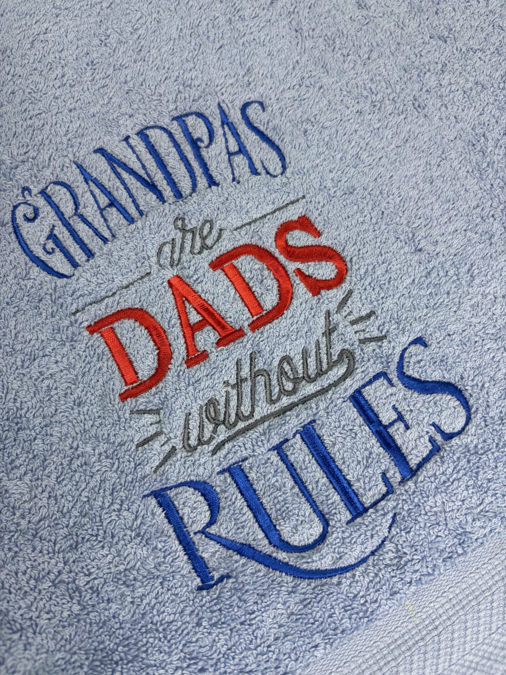 Li’ll Pumpkins Grandpa Theme100% cotton Bath Towel , 500 GSM quality, Color- Light Blue