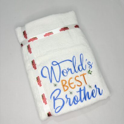 Li’ll Pumpkins Best Brother Theme100% cotton Bath Towel , 500 GSM quality, Color- White